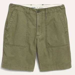 Straight Lived-In Khaki Non-Stretch Shorts Men 54w 9-inch inseam Old navy Green